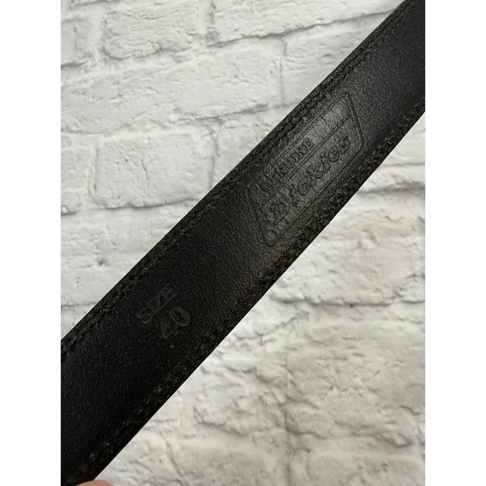 Dickies Leather Belt Mens Size 40 Black Excellent Gunmetal Buckle Casual Work